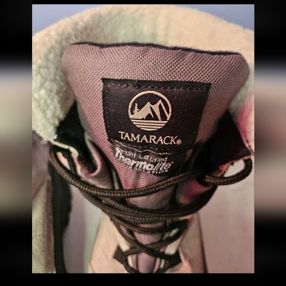 Women's Tamarack Thermolite Snow Boot Tan Black Size 8 - Picture 3 of 8